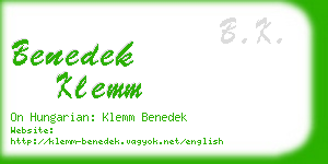 benedek klemm business card